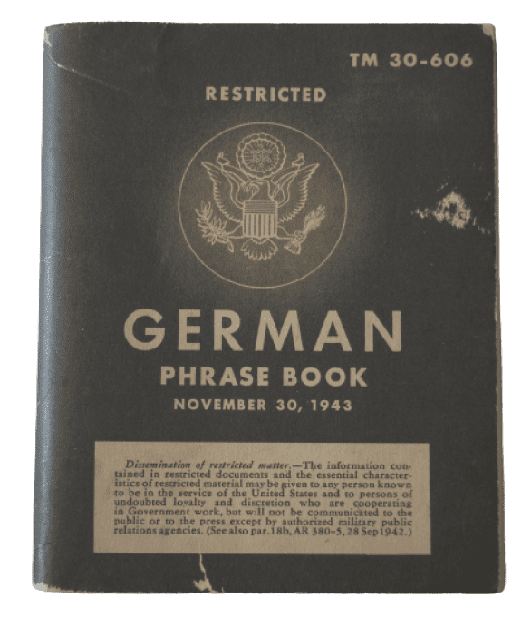 MANUEL GERMAN PHRASE BOOK 1943