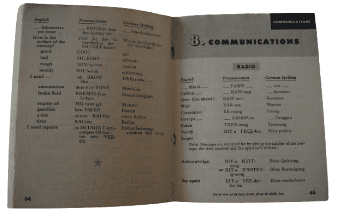 MANUEL GERMAN PHRASE BOOK 1943