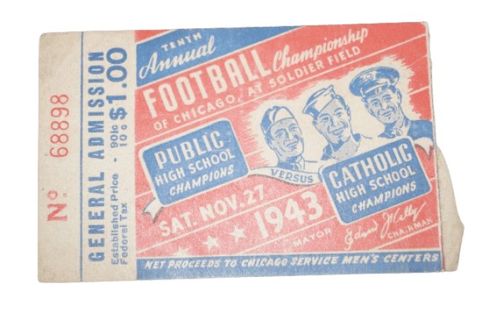 BILLET MATCH FOOTBALL AMERICAN 1943