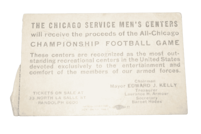 BILLET MATCH FOOTBALL AMERICAN 1943