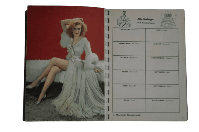 AGENDA DATE BOOK PIN-UP ESQUIRE 1943