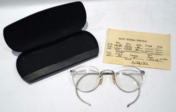 LUNETTES DE VUE US ARMY MCCAW GENERAL HOSPITAL 1943