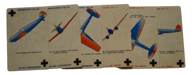 JEU DE CARTES RECONNAISSANCE AVIONS 1942