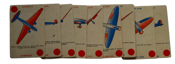 JEU DE CARTES RECONNAISSANCE AVIONS 1942