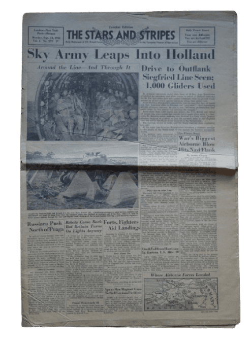 JOURNAL STARS AND STRIPES 18 SEPT 1944 MARKET GARDEN AIRBORNE