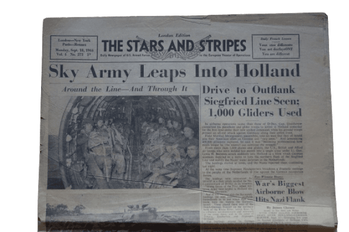 JOURNAL STARS AND STRIPES 18 SEPT 1944 MARKET GARDEN AIRBORNE