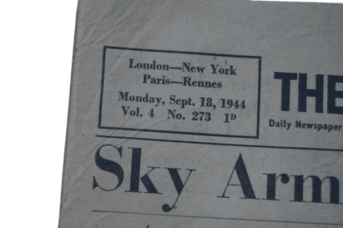 JOURNAL STARS AND STRIPES 18 SEPT 1944 MARKET GARDEN AIRBORNE