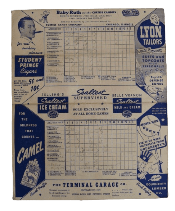 LIVRET COCA-COLA US SERVICE ALL STAR GAME BASEBALL 1942