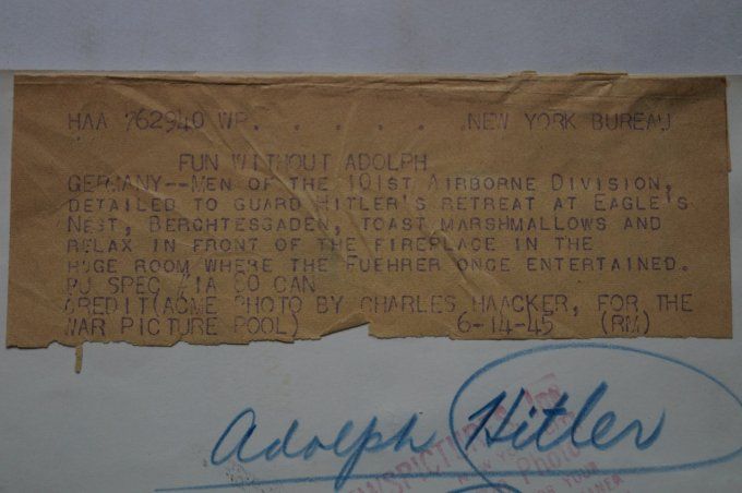 PHOTO ORIGINALE 101ST AIRBORNE NID D'AIGLE 1945