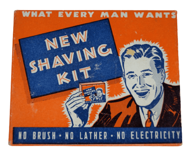 BOITE HUMORISTIQUE "SHAVING KIT" 1939