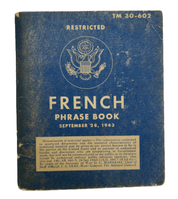 MANUEL FRENCH PHRASE BOOK 1943