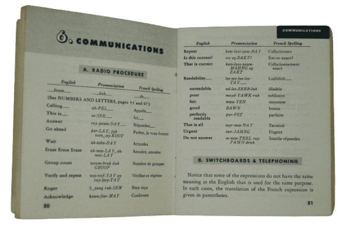 MANUEL FRENCH PHRASE BOOK 1943