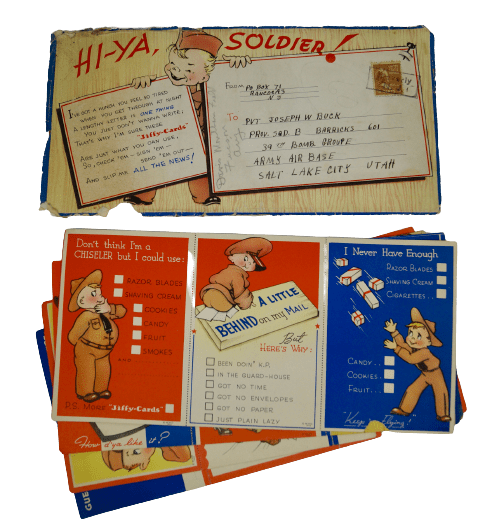 KIT CARTES "JIFFY CARDS" PVT JOSEPH BUCK 39TH BOMB GROUP