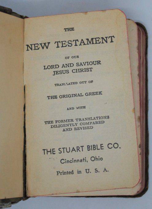 BIBLE COUVERTURE METAL T/SGT ROBERT J. SMITH