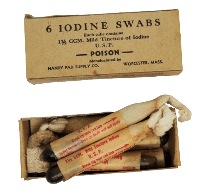 BOITE "IODINE SWABS"  1942