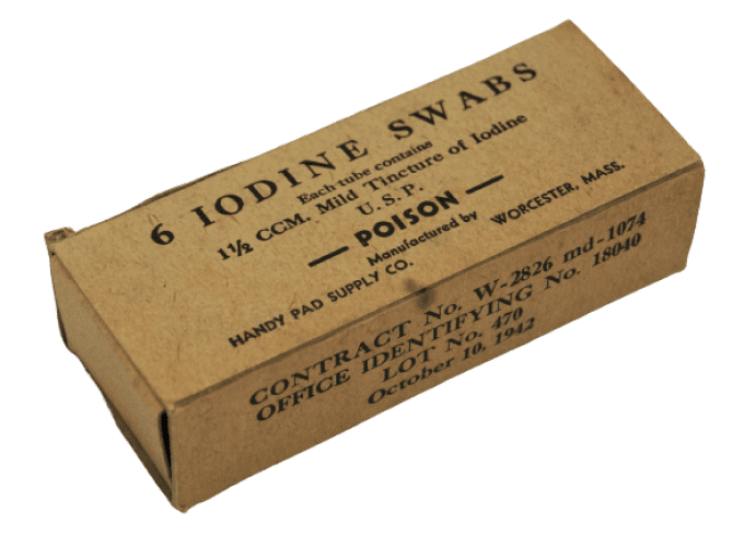 BOITE "IODINE SWABS"  1942