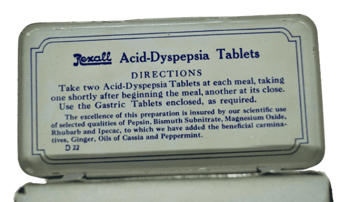 BOITE MEDICALE REXALL ACID TABLETS