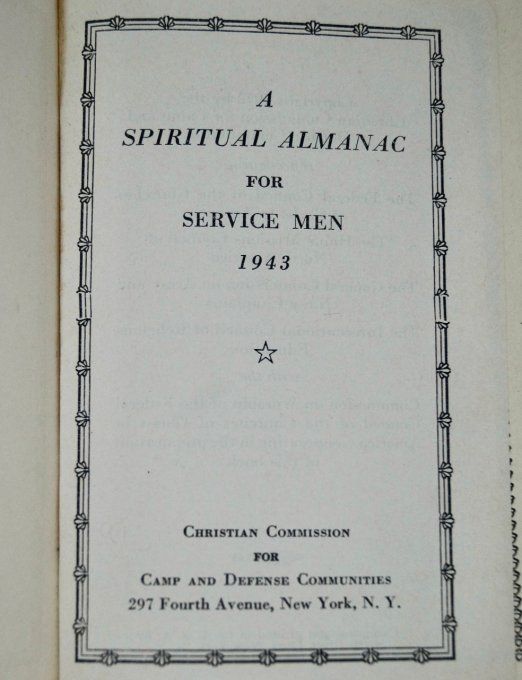 BIBLE SPIRITUAL ALMANAC SERVICEMEN 1943