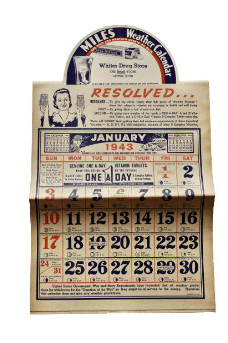 CALENDRIER 1943 MILES 