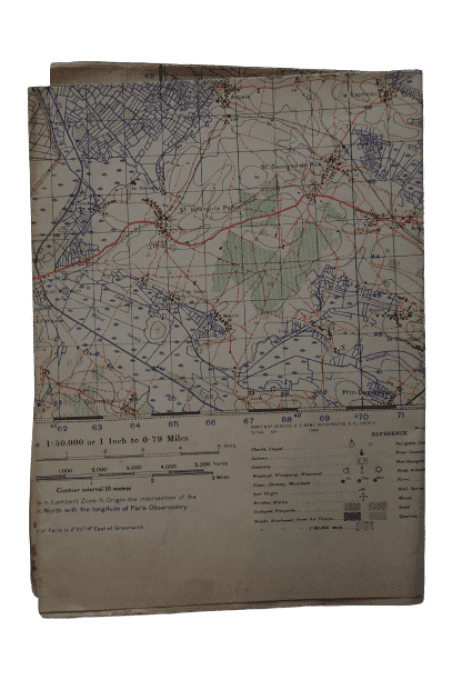 CARTE COURCON FRANCE WAR OFFICE 1944