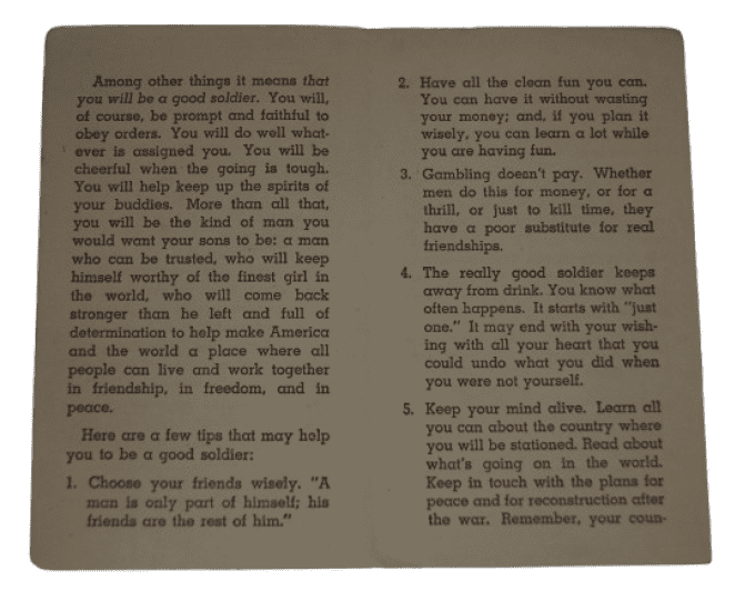 LIVRET SERVICE PRAYER BOOK 1941 WALTER OWENS 85th INF DIV