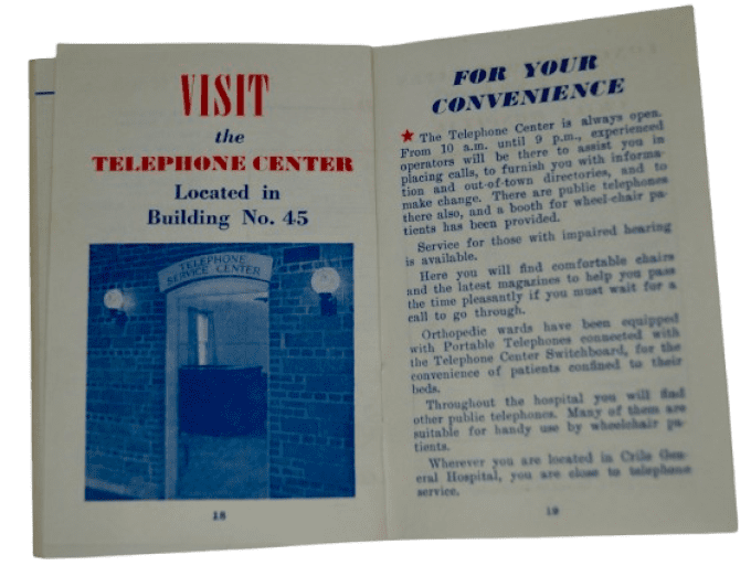 LIVRET CRILE GENERAL HOSPITAL 1944 US ARMY