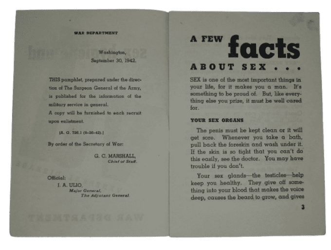 LETTRE PVT DOERRMANN ET LIVRET VENEREAL DISEASE 1943