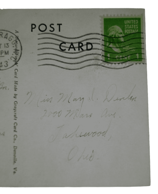 CARTE FORT BRAGG SGT ROBERT DENTON 28TH INF DIV WIA 1944