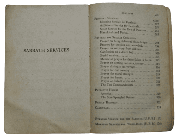 LIVRET RELIGIEUX JUIF ARMED FORCES 1943