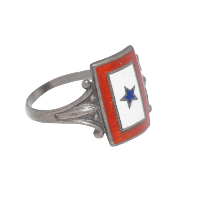 BAGUE "SERVICE FLAG" STERLING