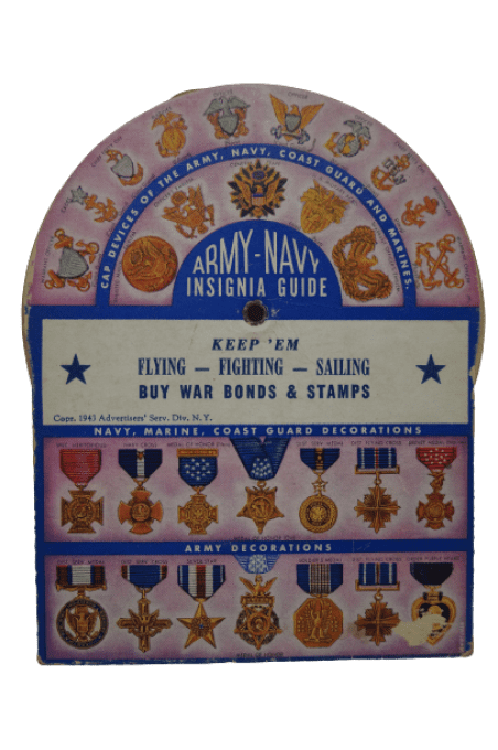 GUIDE INSIGNES ARMY NAVY 1943 "BUY WAR BONDS"