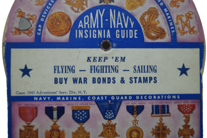 GUIDE INSIGNES ARMY NAVY 1943 "BUY WAR BONDS"