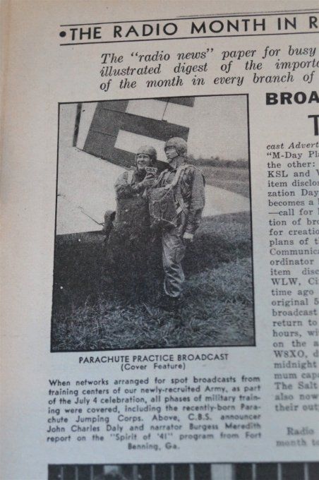 MAGAZINE RADIO-CRAFT 1941 PARACHUTISTES