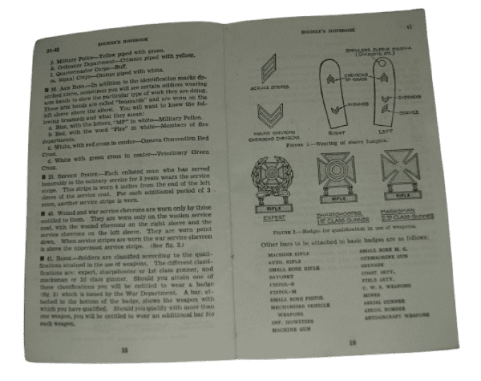 MANUEL SOLDIER'S HANDBOOK 1942 PFC WILLIAM DAVIS