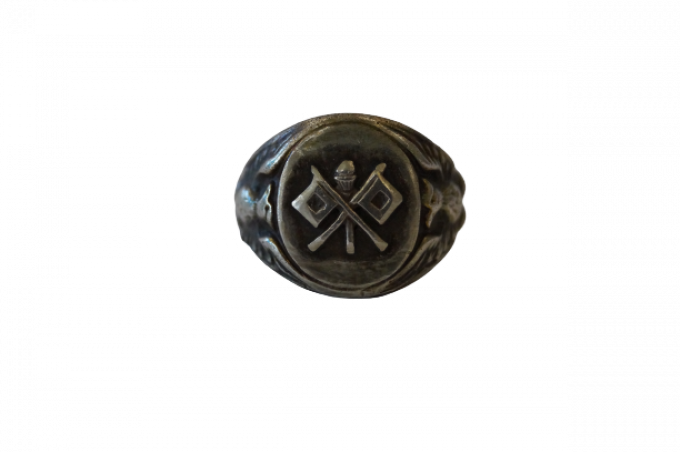 BAGUE CHEVALIERE SIGNAL CORPS ARGENT