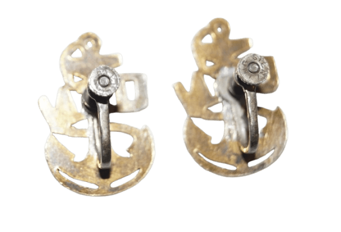 BOUCLES D'OREILLES US NAVY STERLING