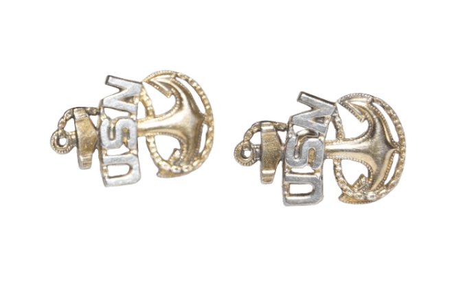 BOUCLES D'OREILLES US NAVY STERLING