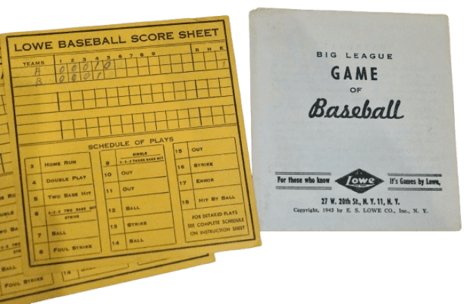JEU DE POCHE BASEBALL PERSONNEL MILITAIRE 1943