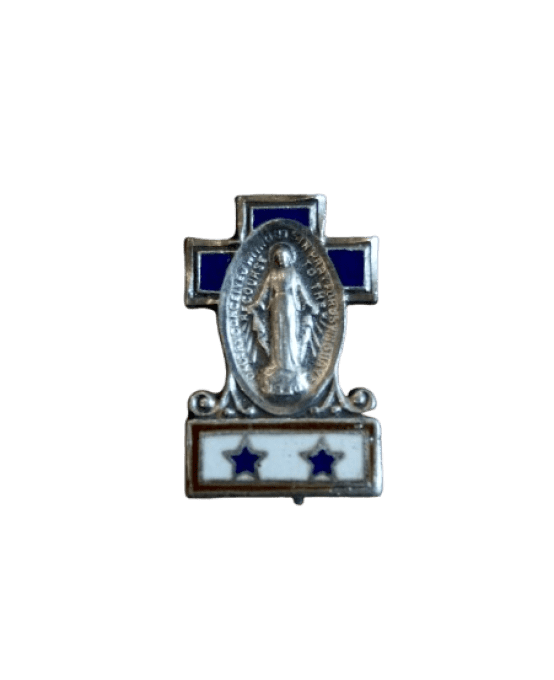 EPINGLE STERLING HOLY MARY SERVICE FLAG 2 ETOILES 
