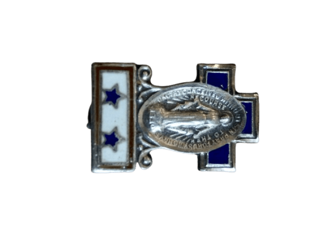 EPINGLE STERLING HOLY MARY SERVICE FLAG 2 ETOILES 