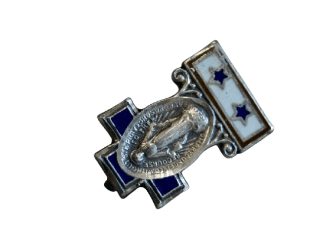 EPINGLE STERLING HOLY MARY SERVICE FLAG 2 ETOILES 