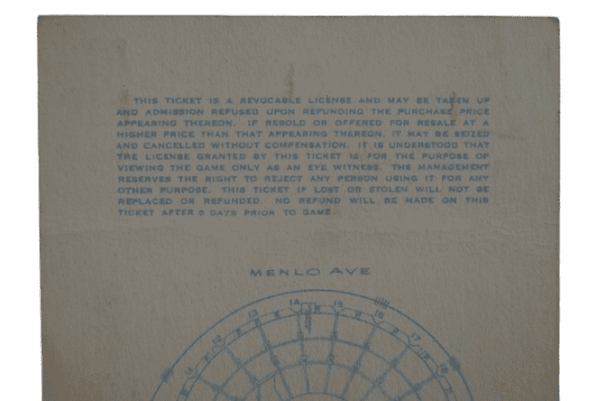 BILLET MATCH FOOTBALL AMERICAN US ARMY 1942