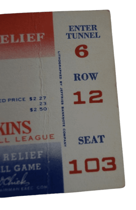 BILLET MATCH FOOTBALL AMERICAN US ARMY 1942