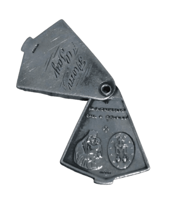 MEDAILLE RELIGIEUSE JOHN SCHETTINO 10TH ARMORED DIV ARDENNES