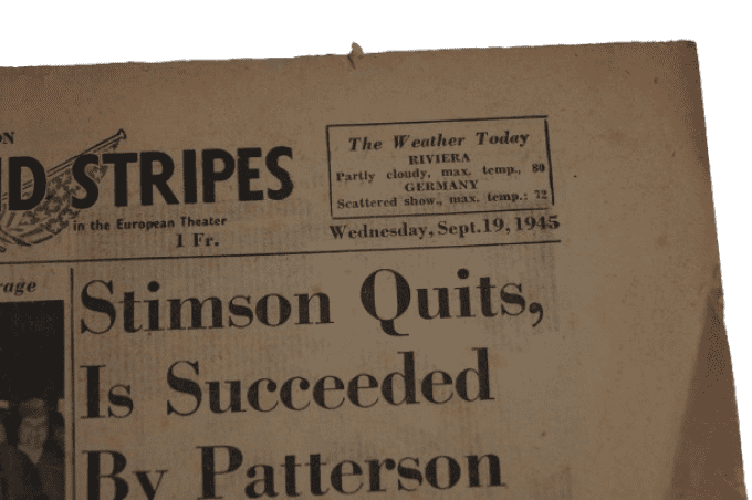 JOURNAL STARS AND STRIPES PARIS EDITION WAC SEPT 1945