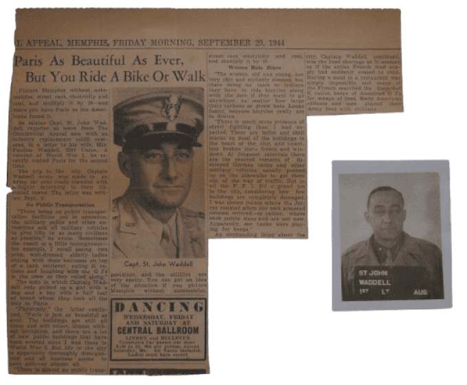 LETTRE 6 JUIN 1944 ANGLETERRE CAPT ST. JOHN WADDELL