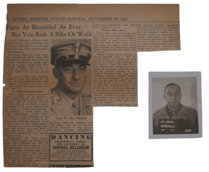 LETTRE 5 JUIN 1944 ANGLETERRE CAPT ST. JOHN WADDELL