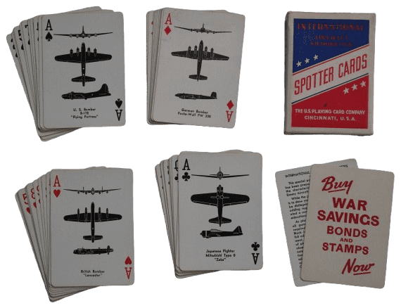 JEU SPOTTER CARDS RECONNAISSANCE AVIONS BUY WAR BONDS