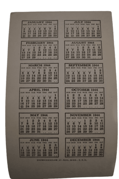 CALENDRIER ET BUVARD PIN-UP EARL MORAN 1943-1944 