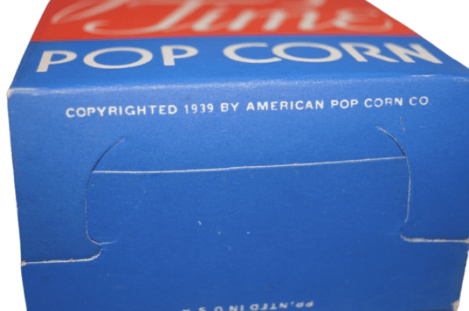 BOITE DE POP-CORN JOLLY TIME 1939